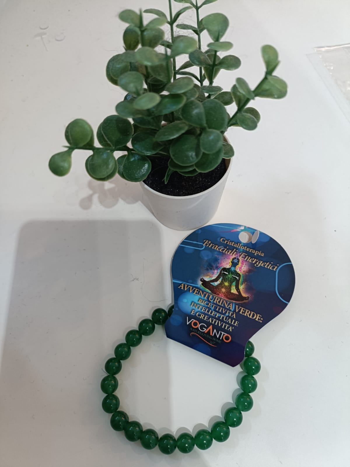 Bracciale energetico per cristalloterapia con Avventurina Verde