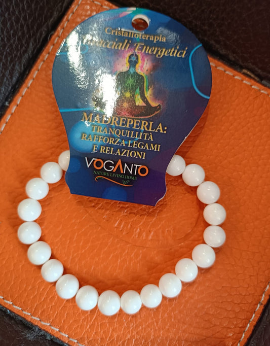 Bracciale energetico per cristalloterapia con Madreperla