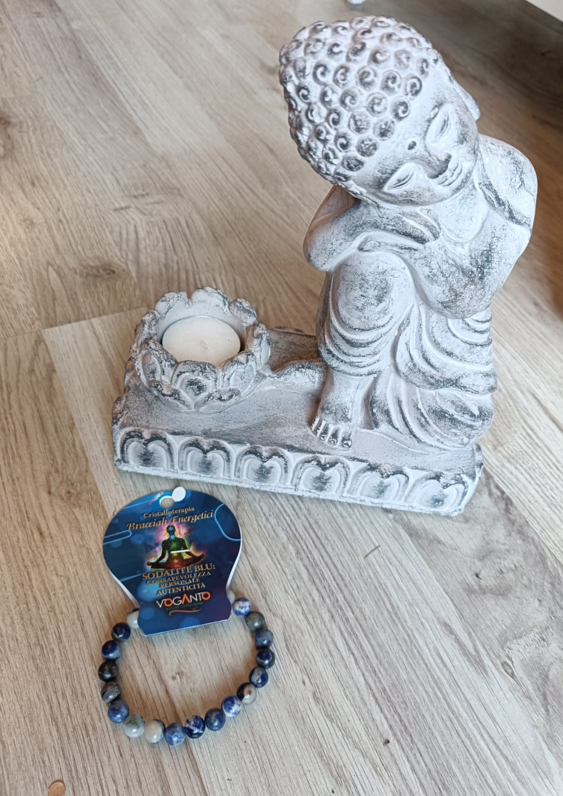 Bracciale energetico per cristalloterapia con Sodalite Blu