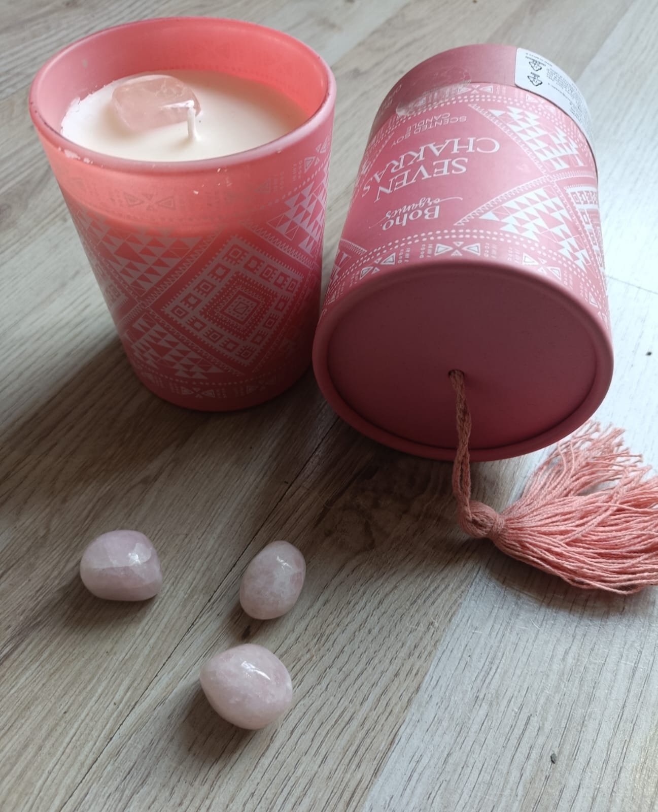 Candele cera di soia con pietra
