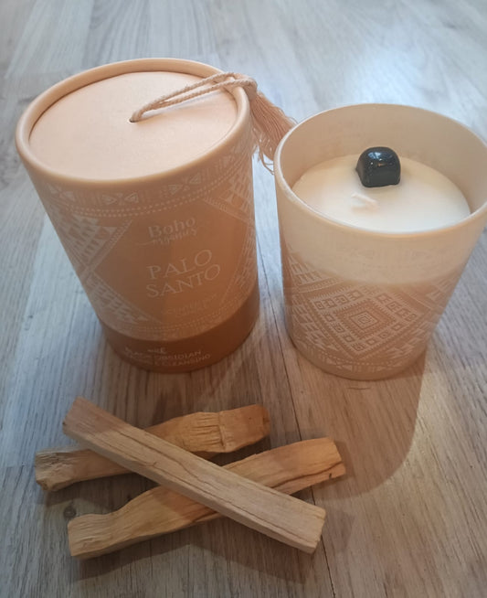 Candele cera di soia con pietra